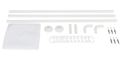 Croydex - Modular Aluminium Shower Curtain & Rail Set - White